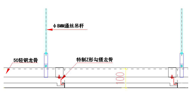 铝单板勾搭结构的节点示意图