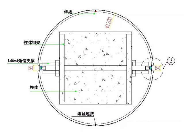 包柱铝单板安装示意图