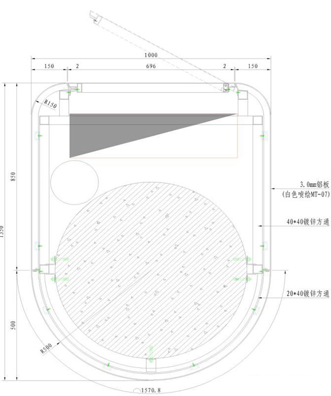 包柱铝单板示意图